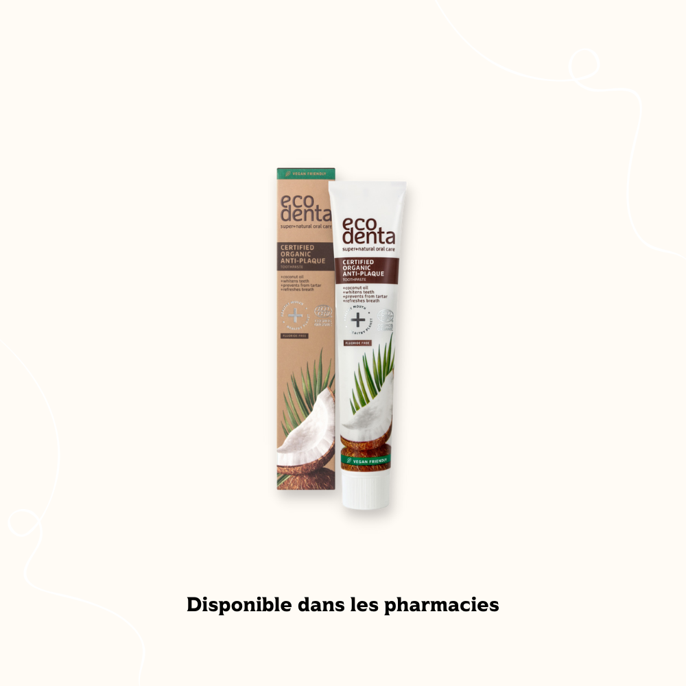 Dentifrice ECODENTA Contre La Plaque Dentaire À L’huile De Coco 75ml
