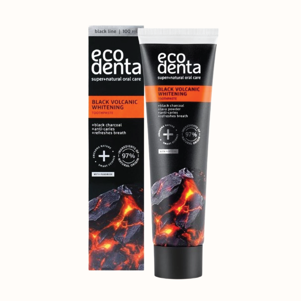 Dentifrice Noir Blanchissant aux Minéraux Volcaniques – 100 ml